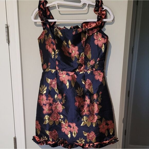 Lulus Pop The Bottle Navy floral dress Size XS - Picture 4 of 16